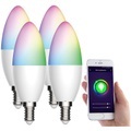 Luminea Home Control 4er-Set WLAN-LED-Lampen, für Amazon Alexa/GA, E14, RGB, CCT, 5,5 W