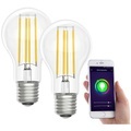 Luminea Home Control LED-Filament-Lampe, komp. zu Amazon Alexa / GA, 6500 K 2er-Set