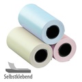 Callstel, 3er-Set selbstklebende Etiketten-Rollen, 80 mm Breite, je 3,5 m, bunt / Thermorollen