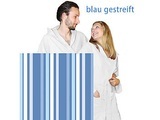 Mikrofaser-Bademantel Grösse M, Blau gestreift