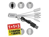 2er-Set + 1 gratis dazu = 3x Universal Ladekabel 5in1 iPhone Samsung