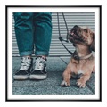 Poster im Rahmen Alu rund in schwarz im Format 45 x 30 cm