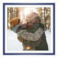 Poster im Rahmen Holz in blau im Format 32 x 18 cm