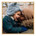 Poster im Bilderrahmen Alu rund in gold im Format 30 x 24 cm