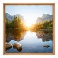 Fotos auf Leinwand im Schattenfugen Rahmen Eiche Natur für Fotos auf Leinwand quadratisch im Format 60 x 60 cm