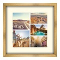 Bilderrahmen Holz im Vintage Look in gold quadratisch im Format 40 x 40 cm