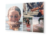 Foto auf Glas mit Collage im Format 48 x 27 cm