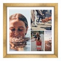 Bilderrahmen Holz im Vintage Look in gold quadratisch im Format 30 x 30 cm