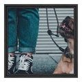 Foto auf Alu Dibond im Format 25 x 10 cm im Schattenfuge Platte im Format 25 x 10 cm, schwarz in schwarz als Panorama im Format 25 x 10 cm