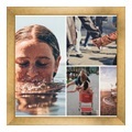 Bilderrahmen Holz Vintage in gold als Panorama im Format 90 x 45 cm