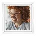 Poster im Bilderrahmen Holz breit in Galerie-Optik in weiß quadratisch im Format 23 x 23 cm