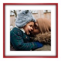 Poster im Rahmen Holz in rot im Format 80 x 45 cm