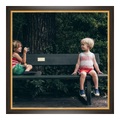 Poster im Bilderrahmen Holz antik in schwarz mit gold im Format 60 x 40 cm