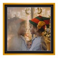 Poster im Bilderrahmen Holz in gelb im Format 60 x 40 cm