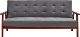 mutoni casual, Bettsofa 3-Sitzer Samt dunkelgrau 190