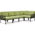 Nardi - 5-Sitzer Sofa Komodo Anthrazit-Grün (135,5 x 294 x 78/154 cm)