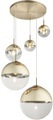 GLOBO VARUS Hängeleuchte Metall goldfarben, Glas transparent goldfarben, 5 Kugeln mit