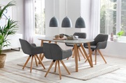 Essgruppe Grau (5-tlg.) 180x90cm grau