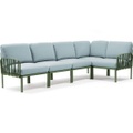 Nardi, Nardi - 5-Sitzer Sofa Komodo Kaki-Hellblau (135,5 x 294 x 78/154 cm)
