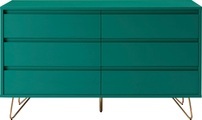 Kommode Breit 6 Schubladen grün