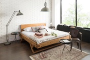 mutoni casual, Massivholz Balkenbett Fichte I 160x200cm