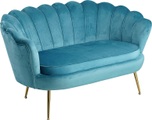 Muschelsofa Samt blau 136