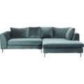 Ecksofa Black Gianna Velvet Grün Rechts