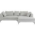 Ecksofa Gianni Cord Rechts grau