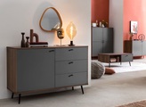 mutoni casual, Sideboard Walnuss 118x40x76 grau