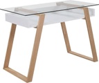 Schreibtisch 110x55x75cm natur-weiss