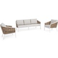 Gartenlounge Maribela weiss (3er-Set)