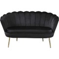 mutoni casual, Muschelsofa Samt schwarz 136