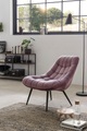 mutoni casual, Sessel XXL Samt rosa Metallbeine schwarz
