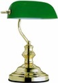 GLOBO ANTIQUE Tischleuchte messing, Glas grün, Schalter, LxBxH:250x190x360, exkl. 1xE2