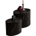 mutoni casual, Couchtisch Marmor oval schwarz (2er-Set)