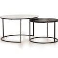 mutoni inspiration, Couchtisch Metall schwarz weiss rund (2er-Satz)