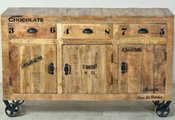 mutoni living, Sideboard Vintage Natural Wood natur antik schwarz 140x86