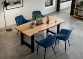 Essgruppe Dining II Massivholz Akazie natur blau 180 (5-tlg.)