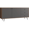 Sideboard Walnuss 176x40x76 grau
