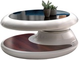 Couchtisch 90x90x42cm Fiberglas Holz