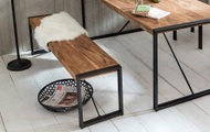 Holzbank Natural Factory natur antikschwarz 160x38