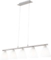 GLOBO ILLIMANI Hängeleuchte nickel matt, Glas Alabaster Optik weiß, LxBxH:930x130x1200