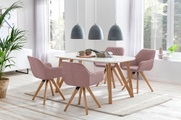 Essgruppe Weiss (5-tlg.) 160x90cm rose