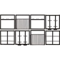 Wandregal Cotry antikschwarz 120x60x60 (8-tlg)
