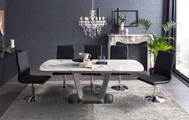 Ausziehtisch marmoroptik 200x90x77 weiss