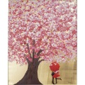 Bild Touched Flower Couple Gold Pink 100x80cm