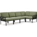 Nardi - 5-Sitzer Sofa Komodo Anthrazit-Dunkelgrün (135,5 x 294 x 78/154 cm)