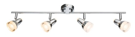 GLOBO ALASKA LED Strahler Chrom, Kunststoff chrom, Glaskristalle klar, beweglich, LxH: