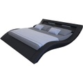 mutoni casual, Polsterbett LED Kunstleder schwarz 180x200