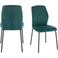 Esszimmerstuhl Snoplix Samt Metall grün (2er-Set)